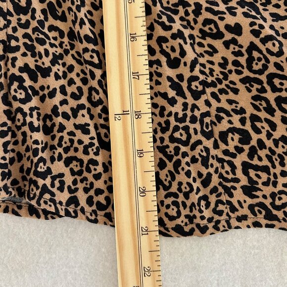 Reformation Nell Top SZXL Cheetah Print Deep V-neck Long Sleeves Button Down - Picture 8 of 8